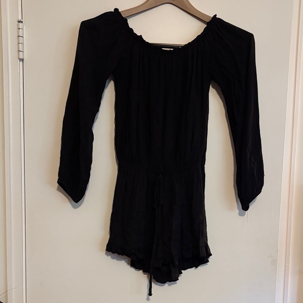 Brandy Melville Black Off-Shoulder Romper